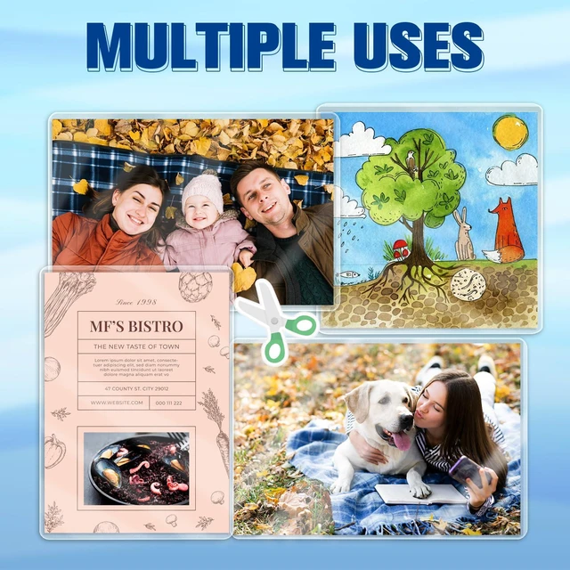 Alt view image 7 of 7 - 200 Pack 5mil 5x7" Thermal Laminating Pouches Badge Laminate Pouches Clear Laminated Luggage Tags Printable Laminator Pouches for Business Permits Cards (200, 5.3"x7.3"-5mil)