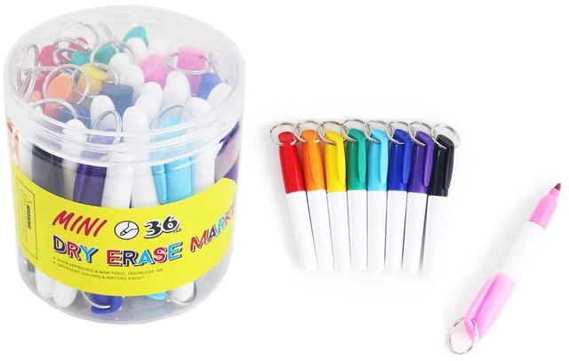 Main image of 36-Pcs Mini Dry Erase Markers with Key Ring Whiteboard Markers, Marker Pens 3.5''