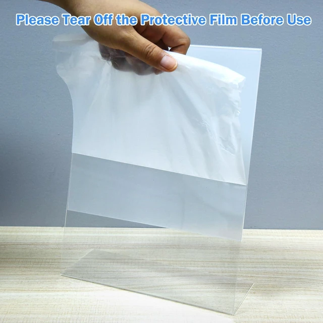 Alt view image 2 of 7 - Acrylic Sign Holder 6 Pack 8.5x11 Slant Back Acrylic Stands for Display Plexiglass Clear Acrylic Display Stands for Ad Frame, Picture Photo Frames, Promotions, Restaurants, Office, Store, Home