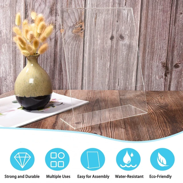 Alt view image 3 of 7 - Acrylic Sign Holder 6 Pack 8.5x11 Slant Back Acrylic Stands for Display Plexiglass Clear Acrylic Display Stands for Ad Frame, Picture Photo Frames, Promotions, Restaurants, Office, Store, Home