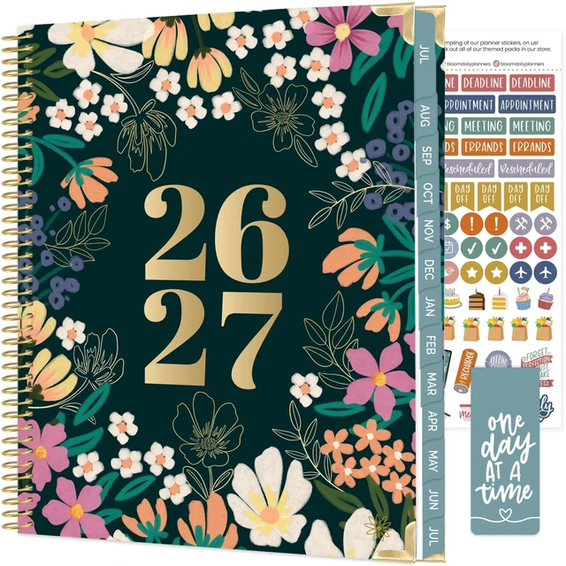 Main image of HARDCOVER Planner 2026-2027 (8.5" x 11") Academic Year (July 2026 - July 2027) - 13 Months Task Goal Planner for Women - Monthly & Weekly Agenda Book - Blooming Wildly