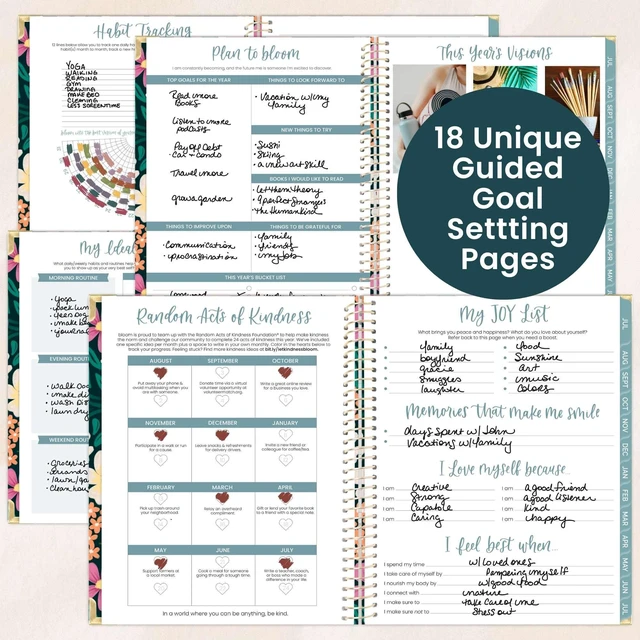 Alt view image 4 of 7 - HARDCOVER Planner 2026-2027 (8.5" x 11") Academic Year (July 2026 - July 2027) - 13 Months Task Goal Planner for Women - Monthly & Weekly Agenda Book - Blooming Wildly