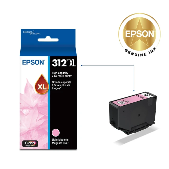 Alt view image 2 of 6 - 312 Claria Photo HD Ink High Capacity Light Magenta Cartridge (T312XL620-S) Works with Expression XP-8500, 8600, 8700, 15000