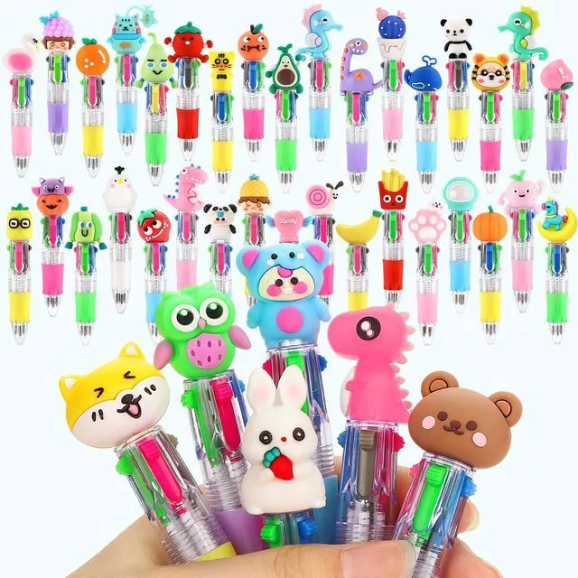 Main image of 40Pcs Multicolor Pens Bulk, Classroom Prizes, School Supplies & Party Gifts 0.5mm Cute Kawaii Ballpoint Pens, Bulk Gifts for Back to School, Teacher Appreciation, Student Rewards & Treasure Box Prizes