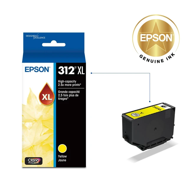 Alt view image 2 of 6 - 312 Claria Photo HD Ink High Capacity Yellow Cartridge (T312XL420-S) Works with Expression XP-8500, 8600, 8700, 15000