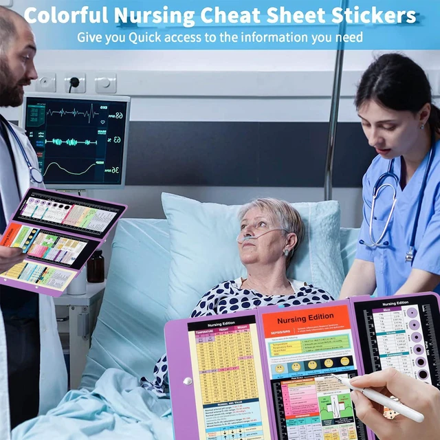 Alt view image 3 of 7 - Nursing Clipboard Foldable Pocket Size, Aluminum 3-Layer, Purple Nurse Clipboard with Pen Clip, Low Profile Clip, Medical Cheat Sheet, Fits Scrub Pockets for Nurses & Doctors
