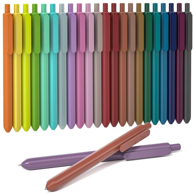 Main image of Colored Retractable Gel Pens, 22 Unique Vintage Ink Colors, 11 Light and 11 Dark Vintage, Cute Pens 0.7mm Point Quick Drying for Writing Drawing Journaling Note Taking School Office Home