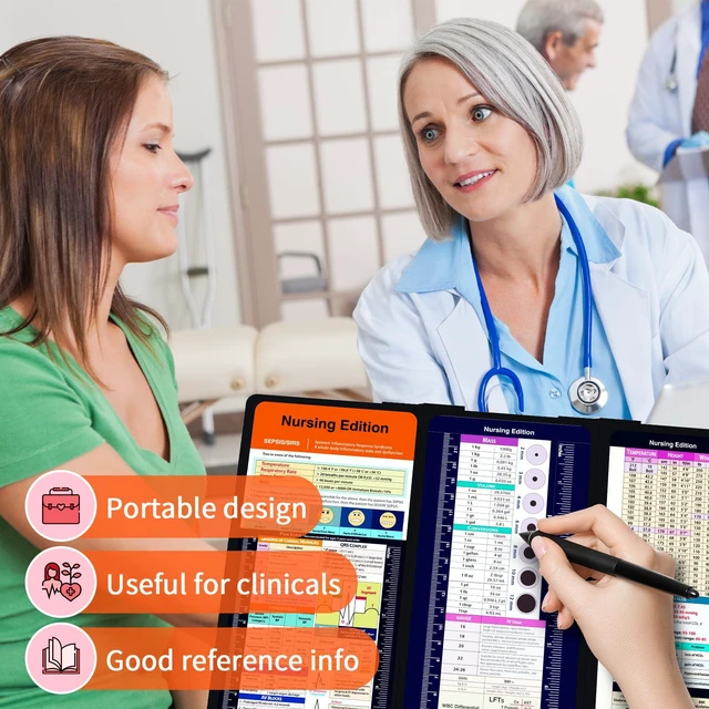 Alt view image 2 of 7 - Nursing Clipboard Foldable Pocket Size-Nursing Edition Cheat Sheets Aluminum 3 Layers Foldable Clipboard Nursing Nurse Clipboard Foldable fits in Nurses Doctors(Black)
