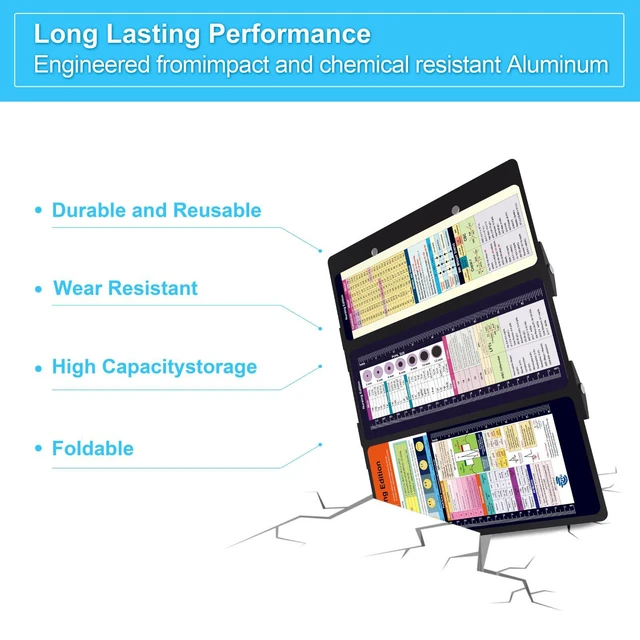 Alt view image 7 of 7 - Nursing Clipboard Foldable Pocket Size-Nursing Edition Cheat Sheets Aluminum 3 Layers Foldable Clipboard Nursing Nurse Clipboard Foldable fits in Nurses Doctors(Black)
