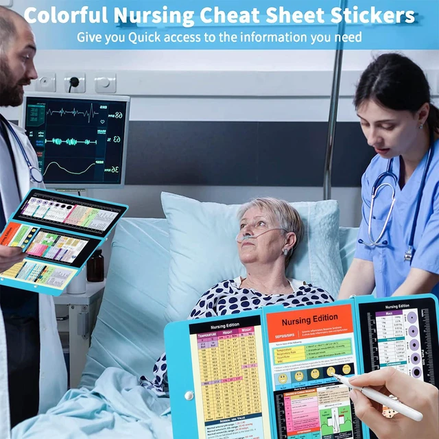 Alt view image 2 of 7 - Nursing Clipboard Foldable Pocket Size, Aluminum 3-Layer, Blue Nurse Clipboard with Pen Clip, Low Profile Clip, Medical Cheat Sheet, Fits Scrub Pockets for Nurses & Doctors