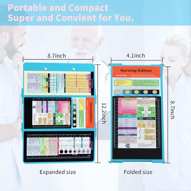 Alt view image 6 of 7 - Nursing Clipboard Foldable Pocket Size, Aluminum 3-Layer, Blue Nurse Clipboard with Pen Clip, Low Profile Clip, Medical Cheat Sheet, Fits Scrub Pockets for Nurses & Doctors