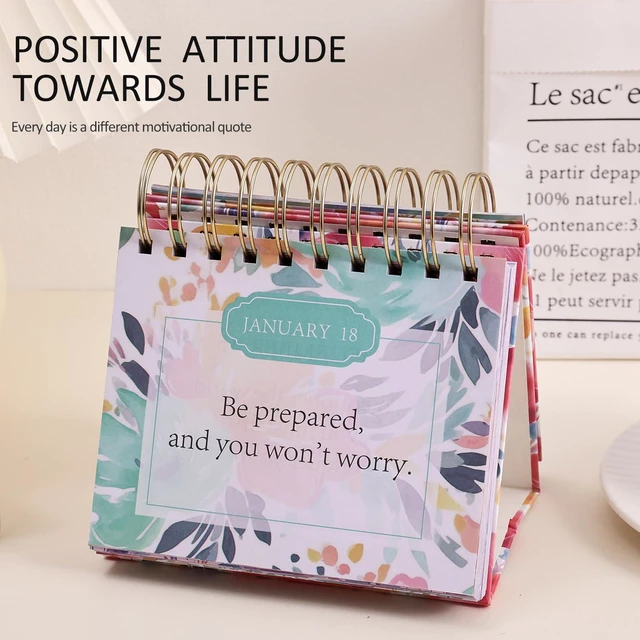 Alt view image 3 of 7 - Bright Every Day Daily Flip Calendar with Inspirational Quotes - Motivational Perpetual Recycle Calendar Desk Office Home Decor for Women, Gifts Desk Accessories for Girls Positive Affirmations