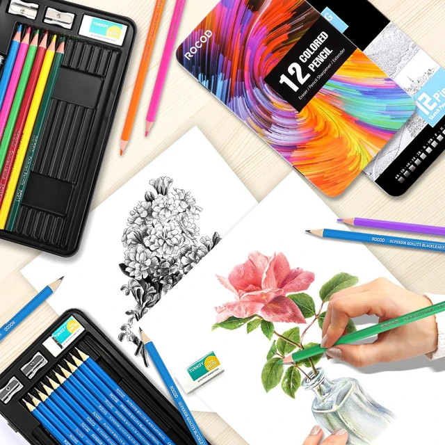 Alt view image 4 of 7 - Profession Sketch Pencils & Colored Pencils for Adults Drawing Pencils Set