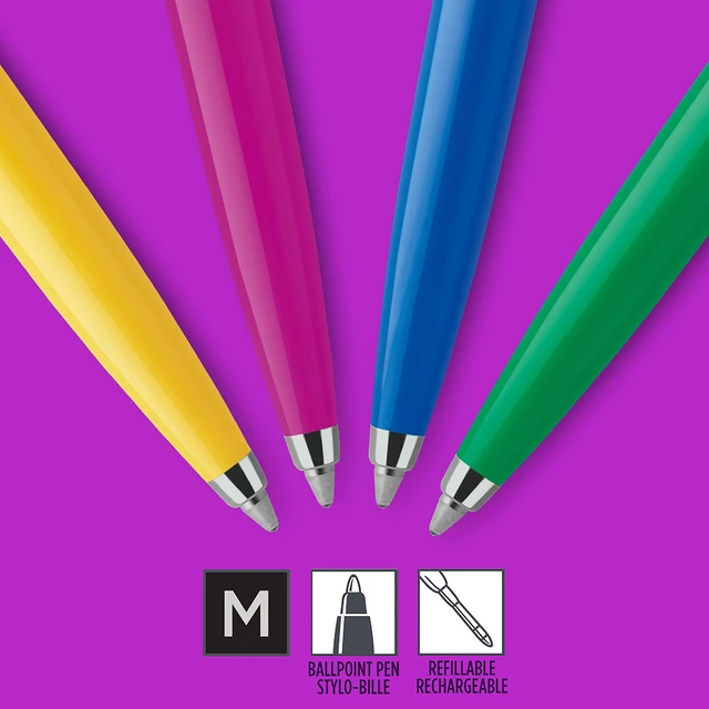 Alt view image 2 of 7 - Jotter Originals Ballpoint Pen Collection, Assorted Retro Finishes, Medium Point, Black Ink, Colorful Stationary, Desk Essentials, Signature Design, 4 Count (Pack of 2)