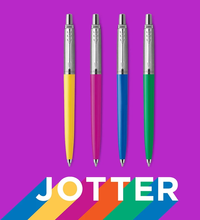 Alt view image 3 of 7 - Jotter Originals Ballpoint Pen Collection, Assorted Retro Finishes, Medium Point, Black Ink, Colorful Stationary, Desk Essentials, Signature Design, 4 Count (Pack of 2)