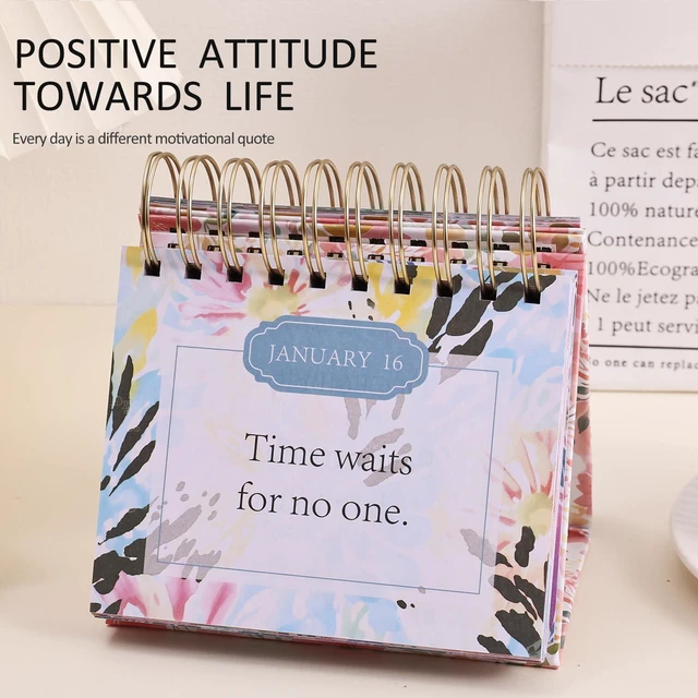 Alt view image 3 of 7 - 365 Bright Every Day Daily Flip Calendar with Inspirational Quotes - Motivational Perpetual Calendar Desk Office Home Decor for Women, Gifts Desk Accessories for Girls Positive Affirmations