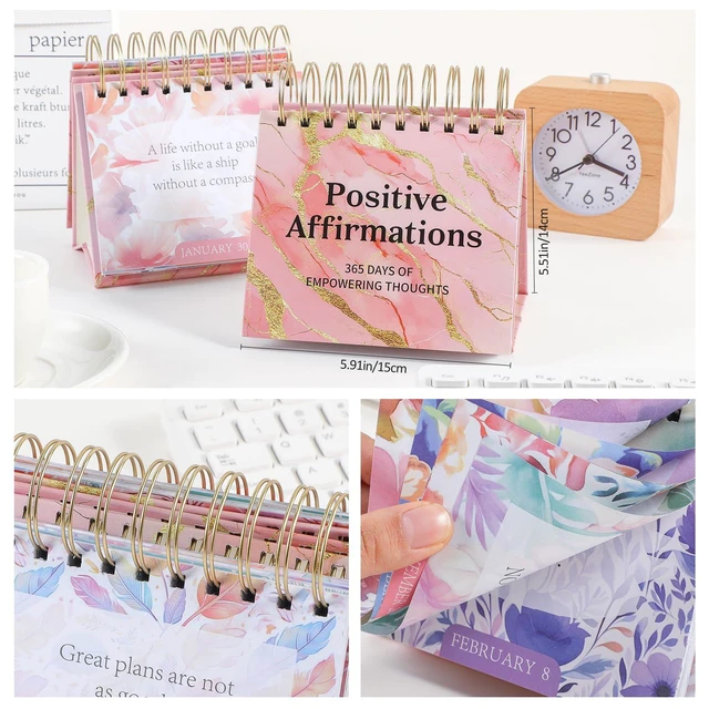 Alt view image 4 of 5 - Daily Flip Calendar with Inspirational Quotes - Motivational Perpetual Calendar Desk Office Home Decor for Women, Gifts Desk Accessories for Girls Positive Affirmations