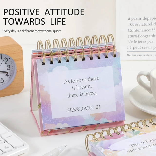 Alt view image 3 of 5 - Daily Flip Calendar with Inspirational Quotes - Motivational Perpetual Calendar Desk Office Home Decor for Women, Gifts Desk Accessories for Girls Positive Affirmations