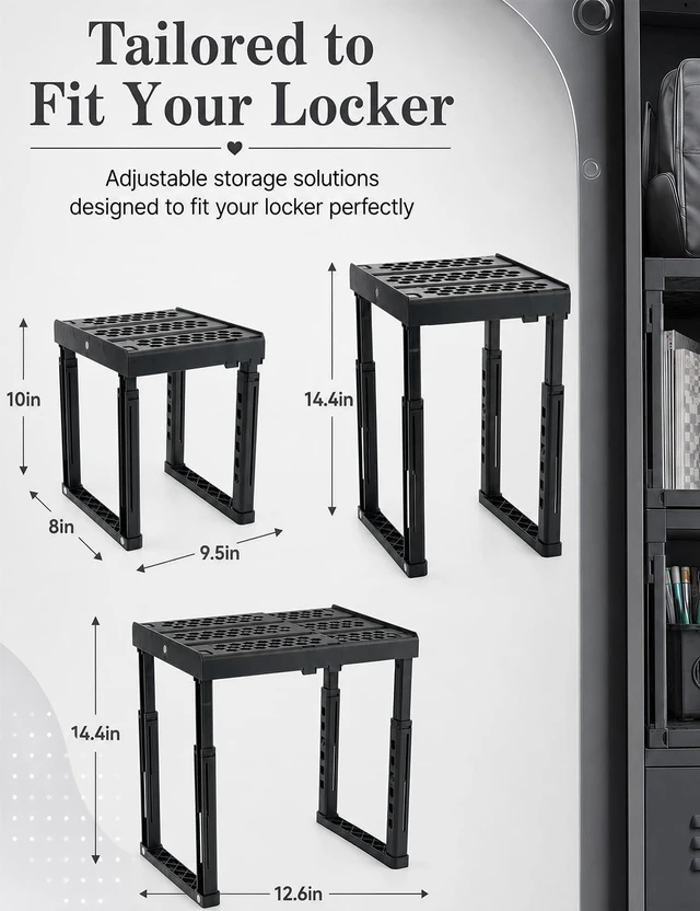 Alt view image 6 of 7 - 9PCS Locker Accessories for Girl, Locker Organizer, Adjustable Locker Shelf Sturdy Locker Shelf, Magnetic Whiteboard, Mirror, Pen Holder, Hooks & 3 Markers, Back to School Essentials Locker Decor