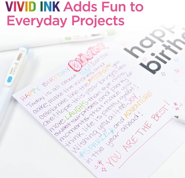 Alt view image 6 of 7 - SARASA R Vivid Gel Retractable Pen, Assorted Ink, 0.4mm, 7-Pack Made in Japan, Quick-Drying Smear-Free Ink, Create Deep, Saturated Colors and Smooth Gel Lines, Fine Point Tip (47807)