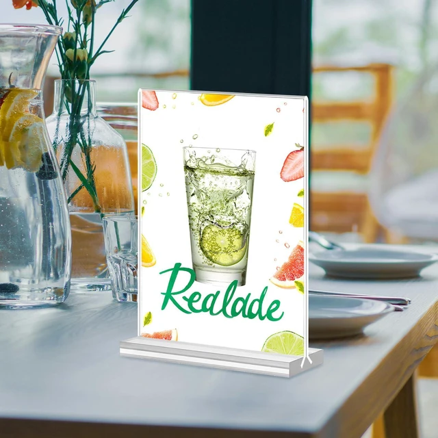 Alt view image 7 of 7 - 30 Pack Acrylic Sign Holder 5x7, Clear Double Sided Tabletop Menu Display, Desktop Flyer Stand with Vertical Base, Plastic Paper Picture Frame Holder Suitable for Restaurants Office Store Show Fair
