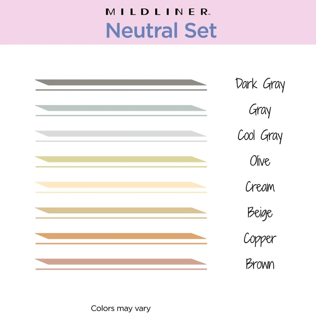 Alt view image 6 of 7 - MILDLINER Highlighter & SARASA Clip Set, Neutral Vintage, 14-Pack Includes 7 SARASA Clip Vintage Gel Pens and 7 MILDLINER Neutral Highlighters, Ideal for Journaling and Note-Taking (10114)