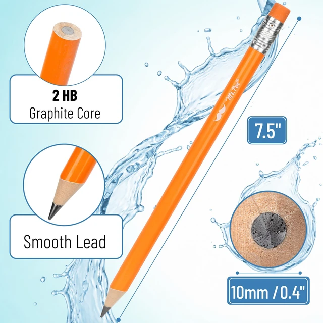 Alt view image 3 of 7 - Jumbo Pencils, 60 pcs, Preschool Pencils, Large Pencil Bright Barrels and Black 2 HB Graphite Cores, Smooth Lead, Latex-Free Eraser Top with Metal Ferrule