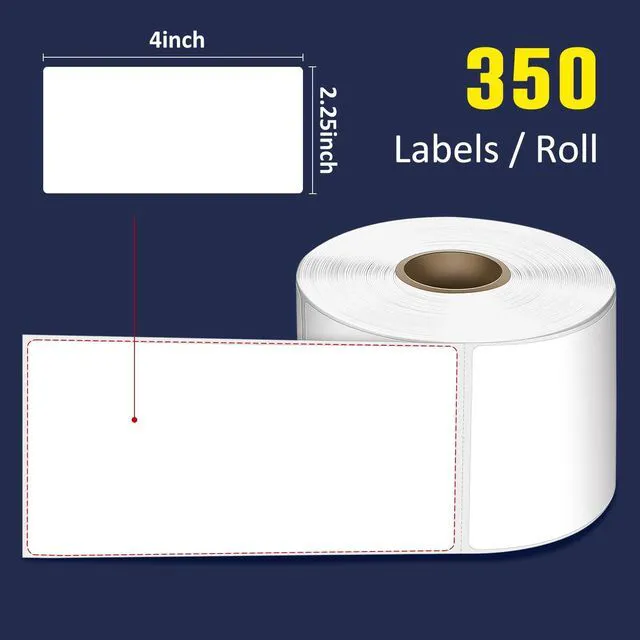 Alt view image 2 of 7 - 2.25" x 4" Direct Thermal Labels, 4200 Shipping Postage Labels 12 Rolls, 350 Labels/Roll, BPA Free, Strong Adhesive, Block Old Information, Perforated, Compatible with Most Printers