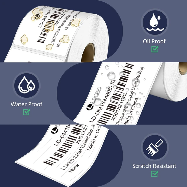 Alt view image 5 of 7 - 2.25" x 4" Direct Thermal Labels, 4200 Shipping Postage Labels 12 Rolls, 350 Labels/Roll, BPA Free, Strong Adhesive, Block Old Information, Perforated, Compatible with Most Printers
