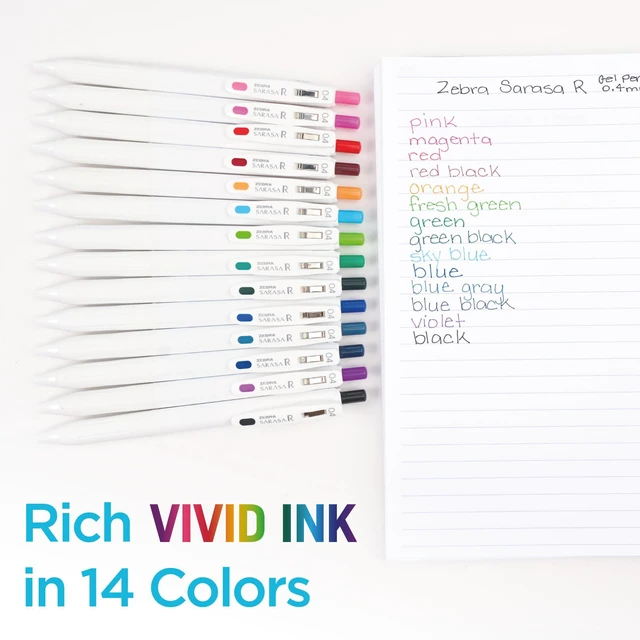 Alt view image 2 of 7 - SARASA R Vivid Gel Retractable Pen, Assorted Ink, 0.4mm, 7-Pack Made in Japan, Quick-Drying Smear-Free Ink, Create Deep, Saturated Colors and Smooth Gel Lines, Fine Point Tip (47807)