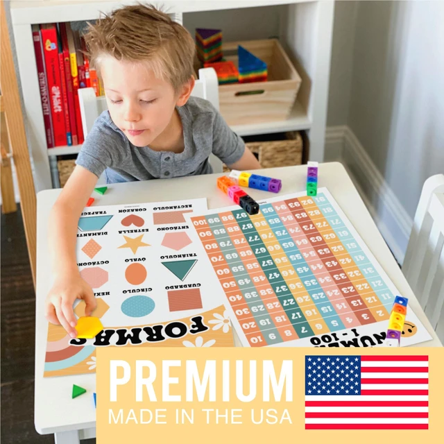 Alt view image 7 of 7 - Spanish Posters for Classroom Must Haves, Abecedario Para Niños en Español Retro Laminated Spanish Homeschool & Preschool Learning Posters for Toddlers 1-3, Bilingual Classroom Decor & Must Haves