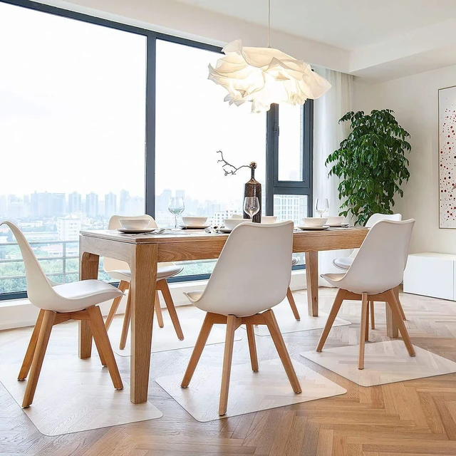 Alt view image 2 of 7 - Office Chair Mat for Hard Floors 36 X 48 Clear PVC Hardwood Floor Mat Durable Plastic Floor Protector for Home and Office use, Scratch-Resistant, Smooth Rolling (36" X 48" Rectangle)