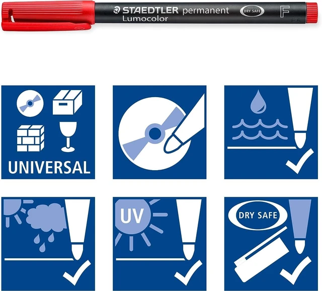 Alt view image 4 of 5 - 318-WP4 Lumocolor Permanent Universal Pens, Fine Point, 0.6mm, Assorted, 4 per Set (Pack of 4)
