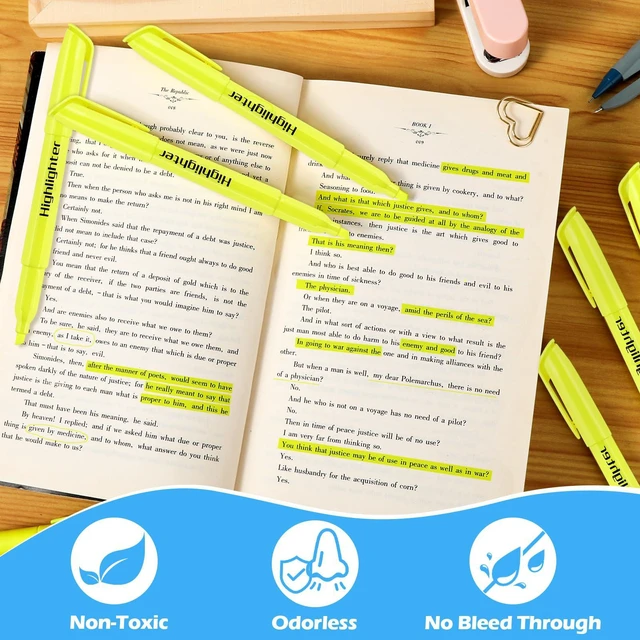 Alt view image 2 of 7 - Highlighters, 60 Pack Yellow Highlighters Bulk, Bright Color Chisel Tip & Dry-Quickly, No Bleed Highlighter Markers for Adult Kids, School Supplies for Teachers, Office Classroom Must Have