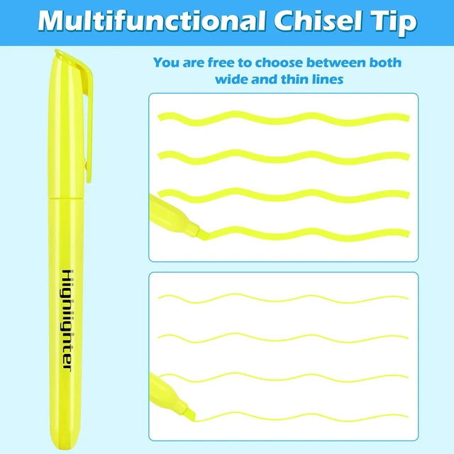 Alt view image 5 of 7 - Highlighters, 60 Pack Yellow Highlighters Bulk, Bright Color Chisel Tip & Dry-Quickly, No Bleed Highlighter Markers for Adult Kids, School Supplies for Teachers, Office Classroom Must Have