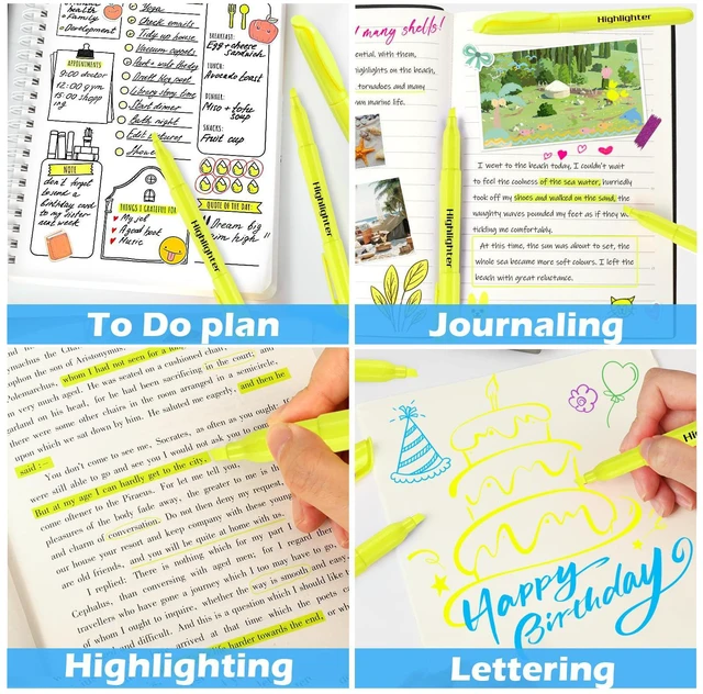 Alt view image 3 of 7 - Highlighters, 60 Pack Yellow Highlighters Bulk, Bright Color Chisel Tip & Dry-Quickly, No Bleed Highlighter Markers for Adult Kids, School Supplies for Teachers, Office Classroom Must Have