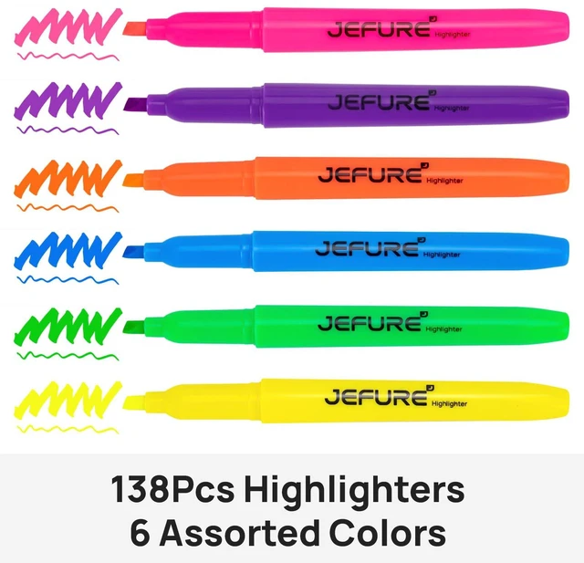 Alt view image 2 of 7 - 138 Pcs Highlighters, Chisel Tip, Assorted Colors, Quick Dry, Bulk Bible Highlighters for Studying, Note-Taking, School, College, Office, Teacher & Student Supplies