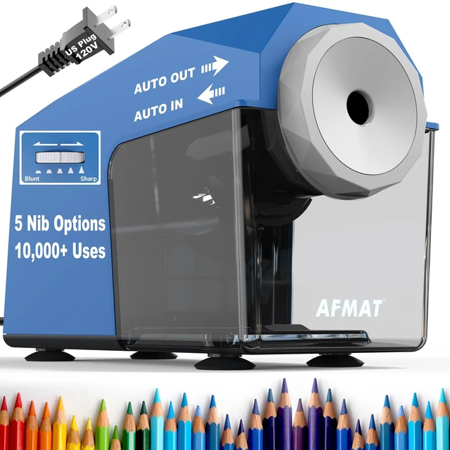 Main image of Electric Pencil Sharpener, Fast & Hands-Free, 10K+ Uses, 5 Nibs, Fully Automatic Pencil Sharpener for Classroom, Heavy Duty Sharpeners for No.2/Jumbo/Colored Pencils (6.5-10.5mm) US Plug(120V)
