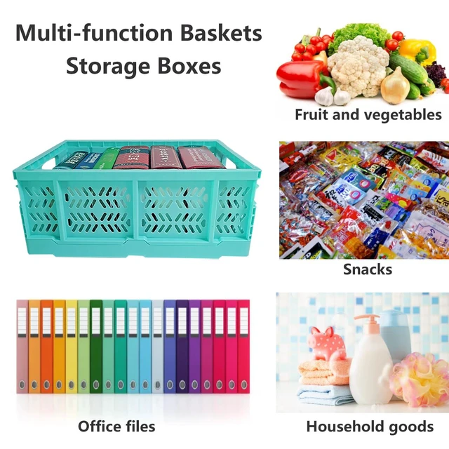 Alt view image 6 of 7 - 20L Folding Crates, 4Pack Plastic Storage Bins Organizer for Home and Office,Plastic Folding baskets,Collapsible Crates for Chrismas Gifts, Toys Storage. (Blue,15.7x11.8x6.3Inch)