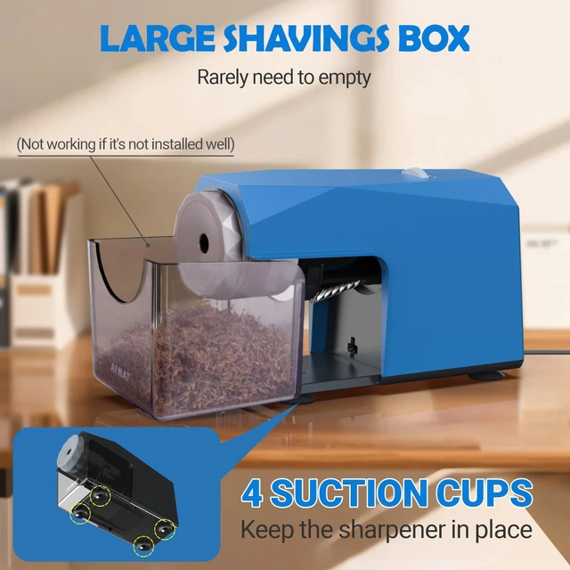 Alt view image 7 of 7 - Electric Pencil Sharpener, Fast & Hands-Free, 10K+ Uses, 5 Nibs, Fully Automatic Pencil Sharpener for Classroom, Heavy Duty Sharpeners for No.2/Jumbo/Colored Pencils (6.5-10.5mm) US Plug(120V)