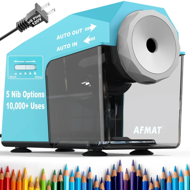 Main image of Electric Pencil Sharpener, Fast & Hands-Free, 10K+ Uses, 5 Nibs, Fully Automatic Pencil Sharpener for Classroom, Heavy Duty Sharpeners for No.2/Jumbo/Colored Pencils (6.5-10.5mm) US Plug(120V)