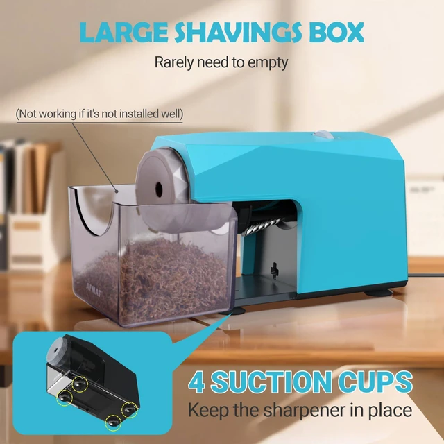 Alt view image 7 of 7 - Electric Pencil Sharpener, Fast & Hands-Free, 10K+ Uses, 5 Nibs, Fully Automatic Pencil Sharpener for Classroom, Heavy Duty Sharpeners for No.2/Jumbo/Colored Pencils (6.5-10.5mm) US Plug(120V)
