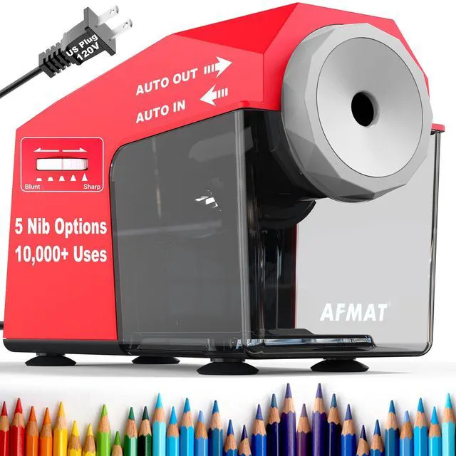Main image of Electric Pencil Sharpener, Fast & Hands-Free, 10K+ Uses, 5 Nibs, Fully Automatic Pencil Sharpener for Classroom, Heavy Duty Sharpeners for No.2/Jumbo/Colored Pencils (6.5-10.5mm) US Plug(120V)