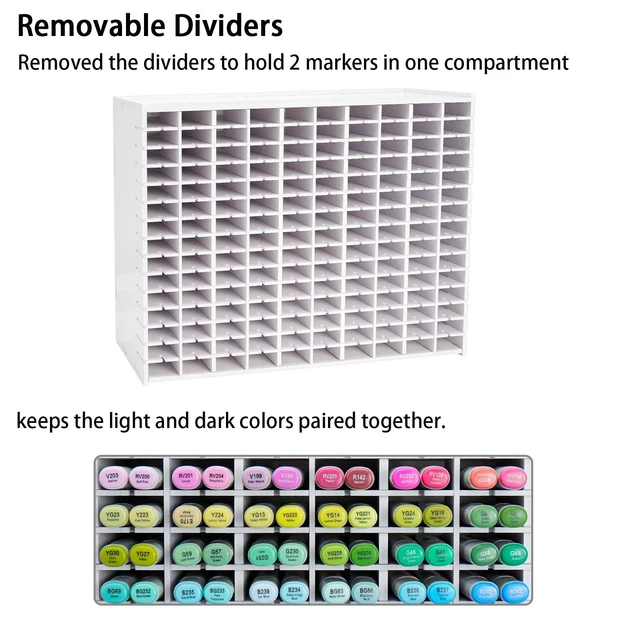 Alt view image 3 of 6 - Art Marker Storage Rack for 300 Markers Watercolour Brushes Pens Color Pencils Organizer Holder for Desk