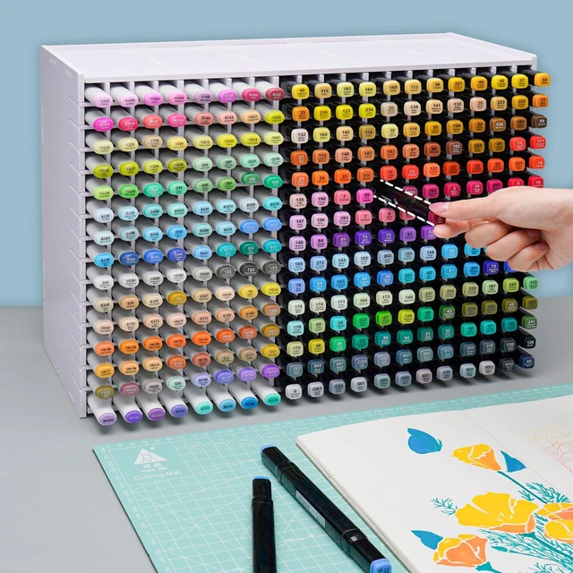Alt view image 5 of 6 - Art Marker Storage Rack for 300 Markers Watercolour Brushes Pens Color Pencils Organizer Holder for Desk