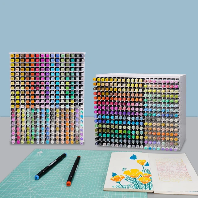 Alt view image 6 of 6 - Art Marker Storage Rack for 300 Markers Watercolour Brushes Pens Color Pencils Organizer Holder for Desk