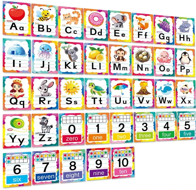 Main image of Alphabet Letters for Wall - ABC Alphabet Poster Classroom Wall Alphabet Alphabet Wall Chart Kindergarten Elementary Classroom Wall Decor Daycare Homeschool Supplies (Pastel Rainbow)