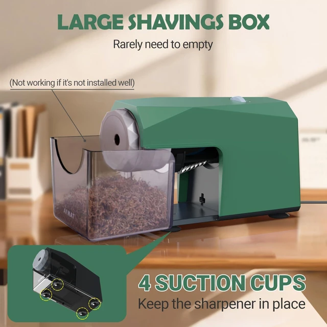 Alt view image 7 of 7 - Electric Pencil Sharpener, Fast & Hands-Free, 10K+ Uses, 5 Nibs, Fully Automatic Pencil Sharpener for Classroom, Heavy Duty Sharpeners for No.2/Jumbo/Colored Pencils (6.5-10.5mm) US Plug(120V)