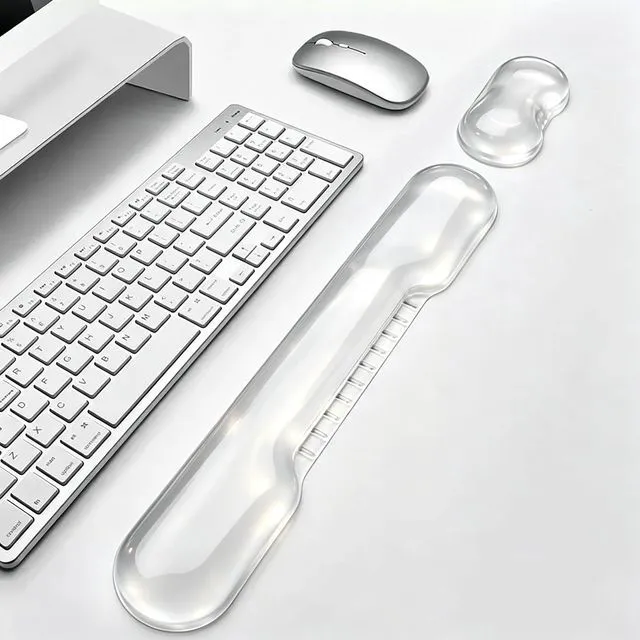 Main image of Mouse Pad with Wrist Rest, Soft Cloud Gel Keyboard Mouse Pad Set with Hand Wrist Support, Cute Non Slip Office Desk Accessories for Comfort/Pain Relief/Computer/Laptop (Clear Cave)