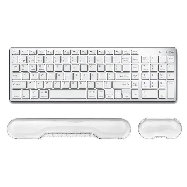 Alt view image 6 of 7 - Mouse Pad with Wrist Rest, Soft Cloud Gel Keyboard Mouse Pad Set with Hand Wrist Support, Cute Non Slip Office Desk Accessories for Comfort/Pain Relief/Computer/Laptop (Clear Cave)